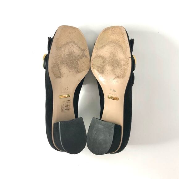 Gucci Marmont Fringe Suede Platform Loafer Pumps 37.5 - Picture 7 of 10